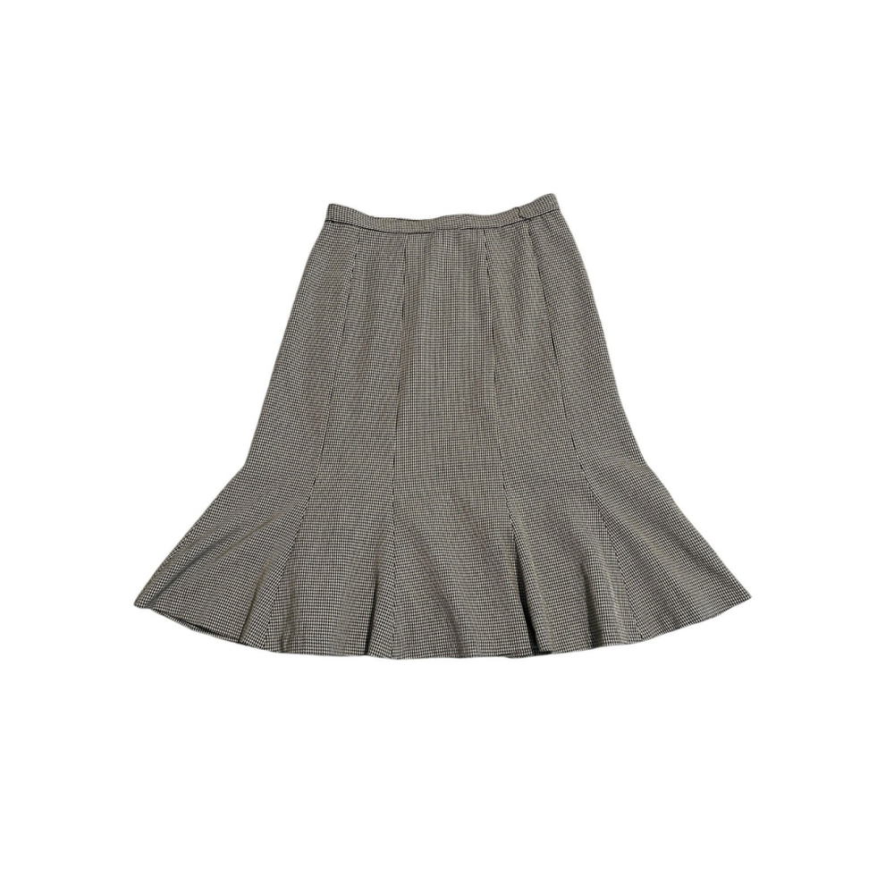 Focus 2000 Womens Petite Size 4P Black White Herringbone Skirt